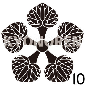 五つ葵（いつつあおい）家紋10のれんkyonoren.com