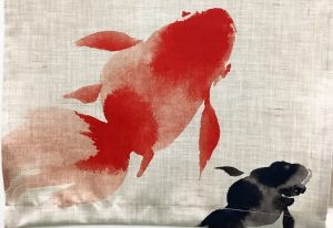 きんとと家　のれん　イラストアップ